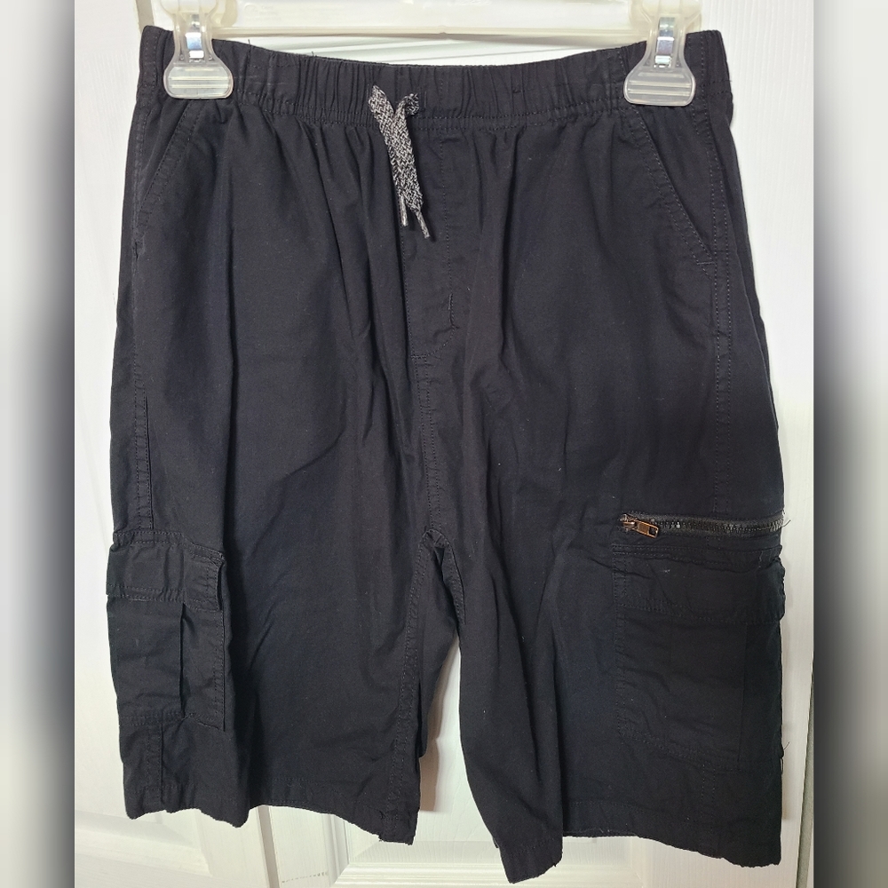 Boy's Black Shorts. Stretch Waist with Tie. Sz. 12